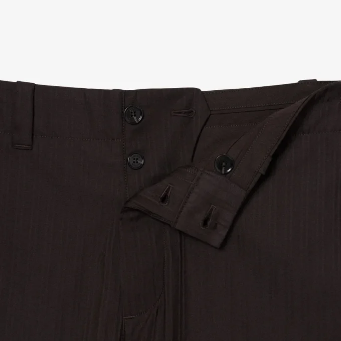 Pantalon de costume en coton rayé, coupe droite Pantalon de costume en coton rayé, coupe droite