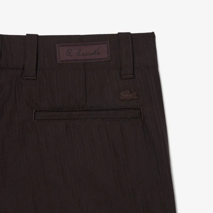 Pantalon de costume en coton rayé, coupe droite Pantalon de costume en coton rayé, coupe droite