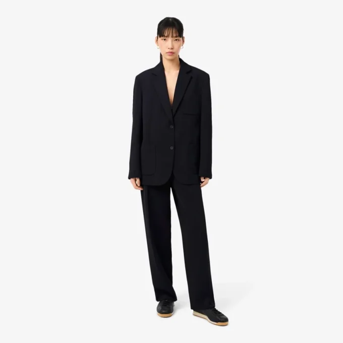 Pantalon de costume oversize en piqué fluide