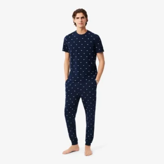 Pantalon de pyjama imprimé en coton pour homme