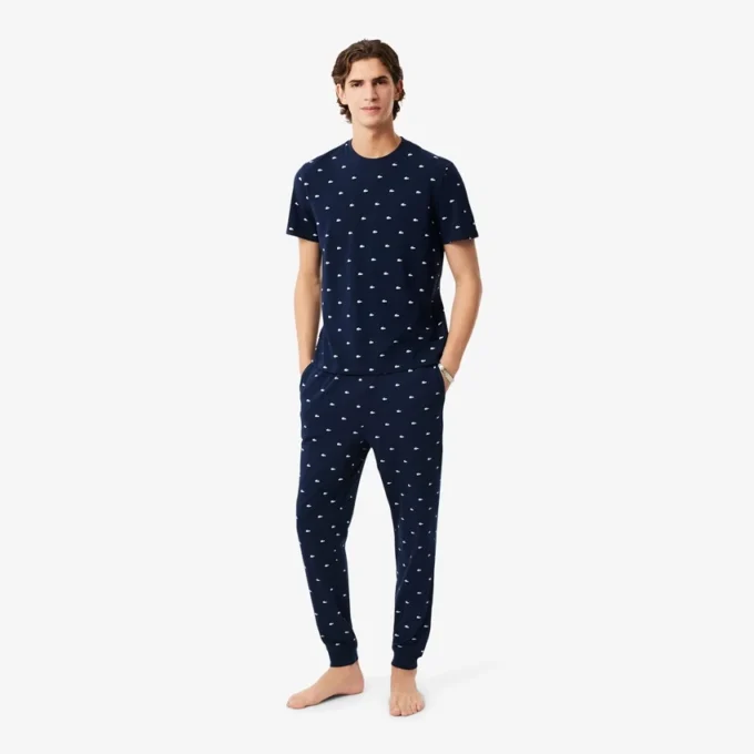 Pantalon de pyjama imprimé en coton pour homme