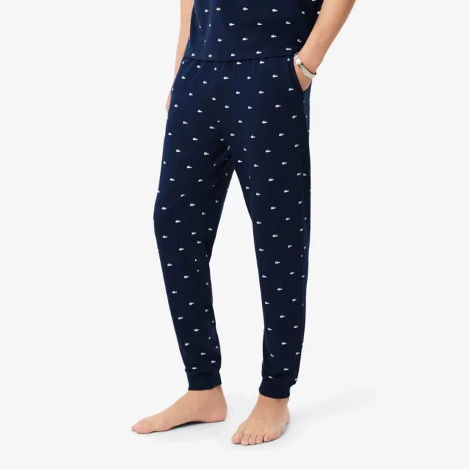 Pantalon de pyjama imprimé en coton pour homme
