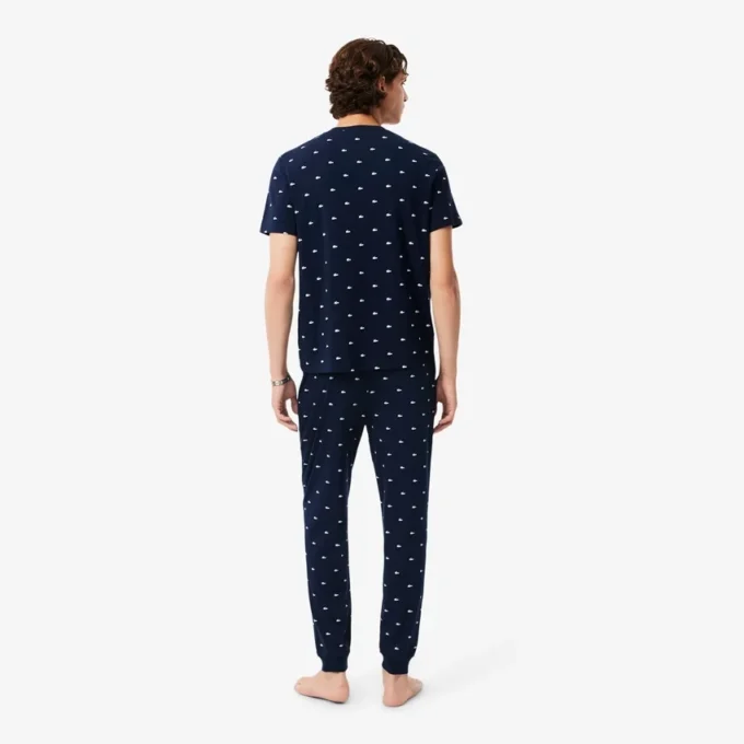 Pantalon de pyjama imprimé en coton pour homme