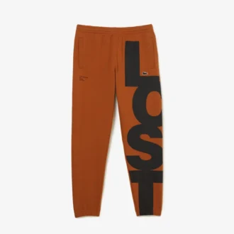 Pantalon de survêtement en coton pour homme avec lettrage contrasté