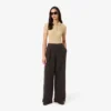 Pantalon de survêtement en molleton à jambes larges pour femme Pantalon de survêtement en molleton à jambes larges pour femme