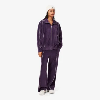 Pantalon de survêtement en velours avec bordures pour femme
