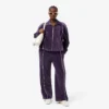 Pantalon de survêtement en velours avec bordures pour femme Pantalon de survêtement en velours avec bordures pour femme