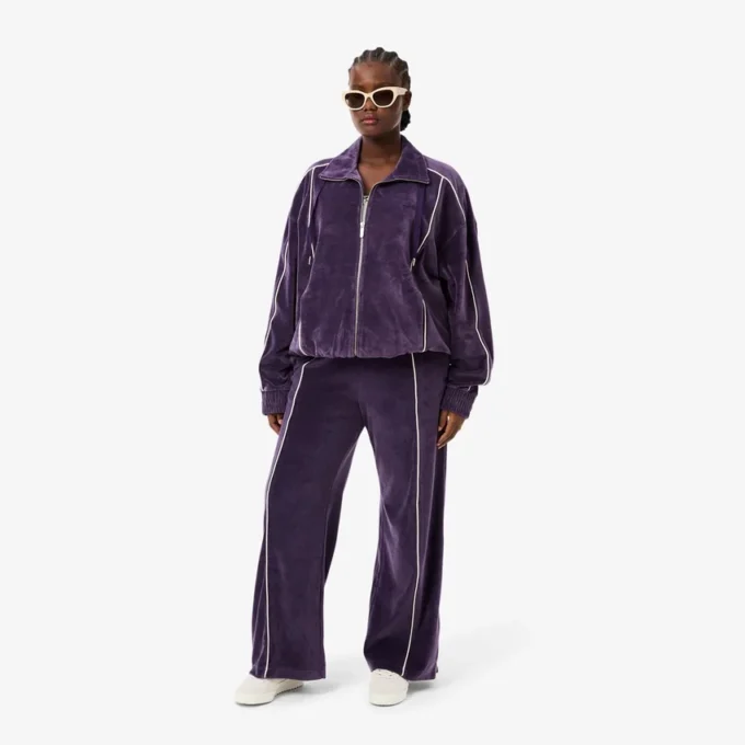 Pantalon de survêtement en velours avec bordures pour femme Pantalon de survêtement en velours avec bordures pour femme