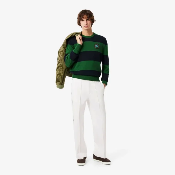 Pantalon de survêtement à plis en sergé pour homme