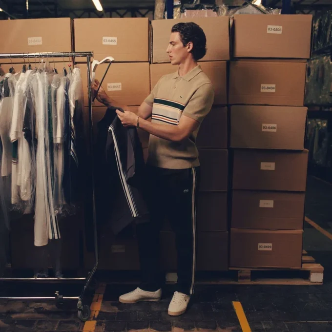 Polo rayé à col pour homme, fabriqué en France Polo rayé à col pour homme, fabriqué en France