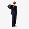 Pantalon droit en laine feutrée pour homme