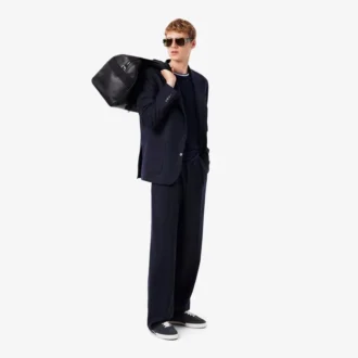 Pantalon droit en laine feutrée pour homme