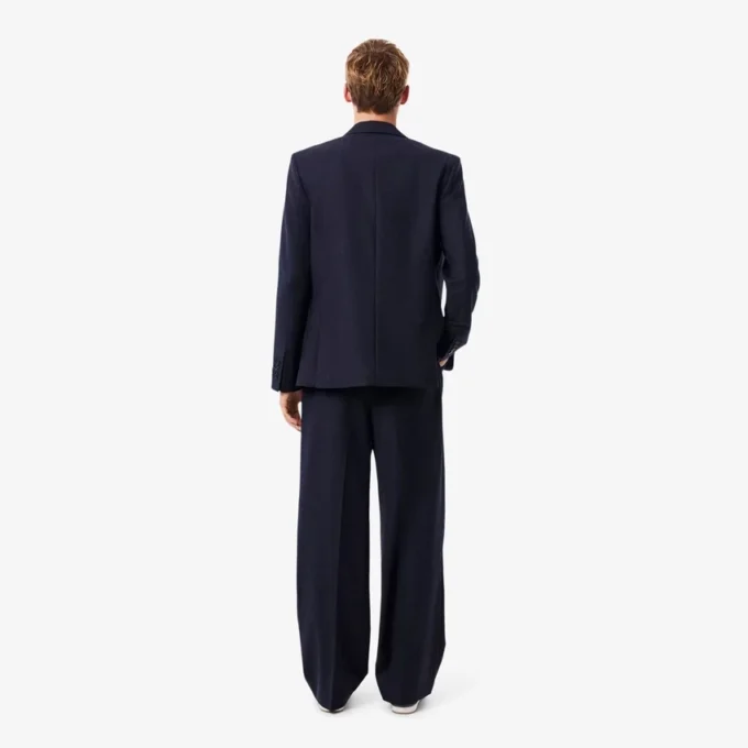 Pantalon droit en laine feutrée pour homme