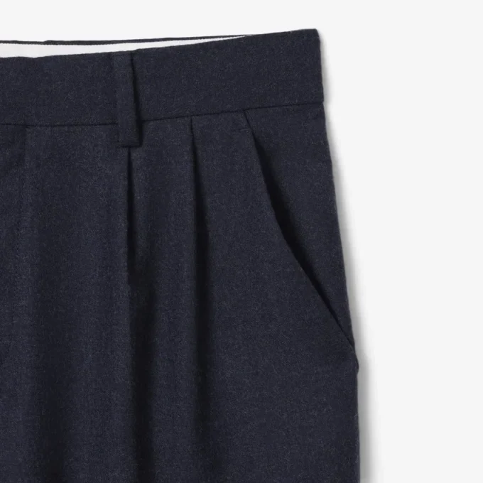 Pantalon droit en laine feutrée pour homme