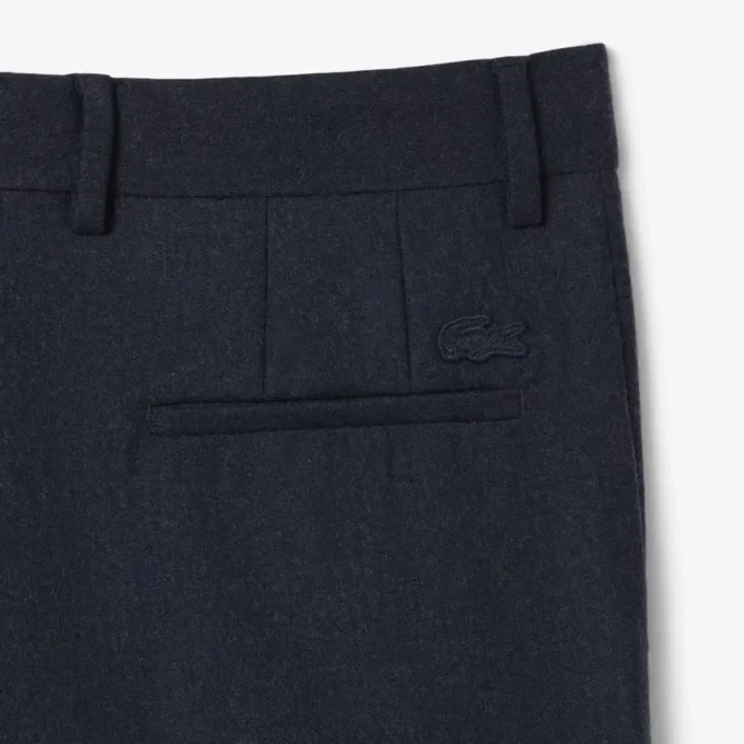 Pantalon droit en laine feutrée pour homme