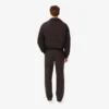 Pantalon droit en laine à motif chevrons pour homme