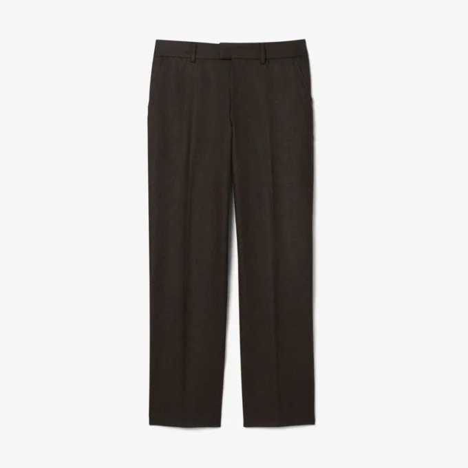 Pantalon droit en laine à motif chevrons pour homme