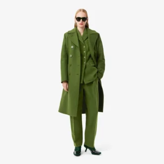 Pantalon droit sur mesure en laine flammée de la collection Runway