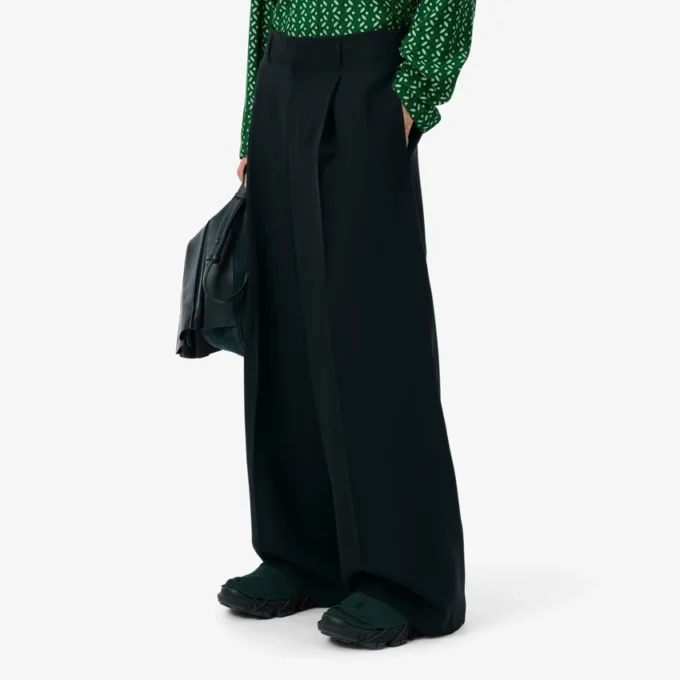 Pantalon en laine ajusté large Runway