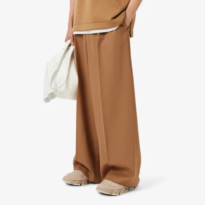 Pantalon en laine ajusté large Runway