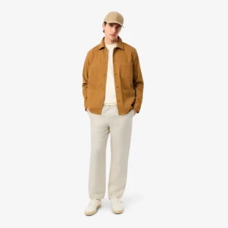 Pantalon en sergé de lin coupe classique pour homme