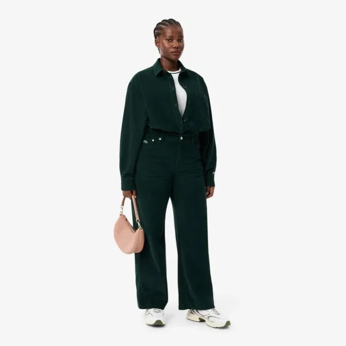 Pantalon en velours côtelé à jambes larges pour femme Pantalon en velours côtelé à jambes larges pour femme
