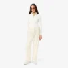 Pantalon oversize en flanelle plissé pour femme Pantalon oversize en flanelle plissé pour femme