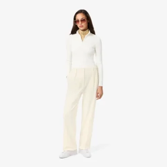 Pantalon oversize en flanelle plissé pour femme