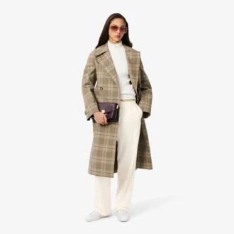 Pantalon oversize en flanelle plissé pour femme
