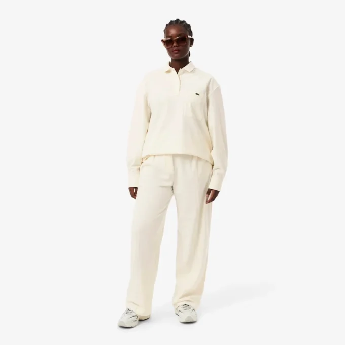 Pantalon oversize en flanelle plissé pour femme Pantalon oversize en flanelle plissé pour femme
