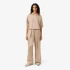 Pantalon oversize en satin élastiqué Pantalon oversize en satin élastiqué