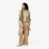Pantalon oversize en satin élastiqué Pantalon oversize en satin élastiqué