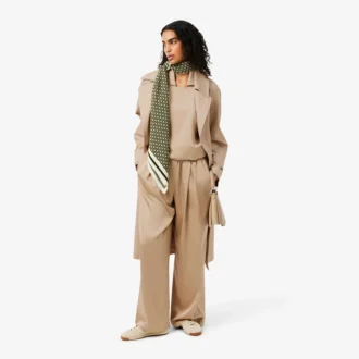Pantalon oversize en satin élastiqué