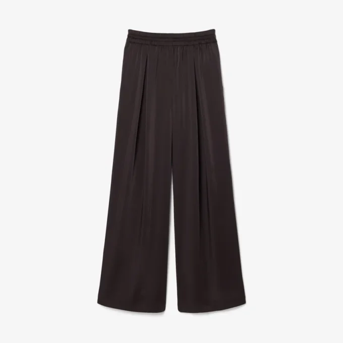 Pantalon oversize en satin élastiqué Pantalon oversize en satin élastiqué