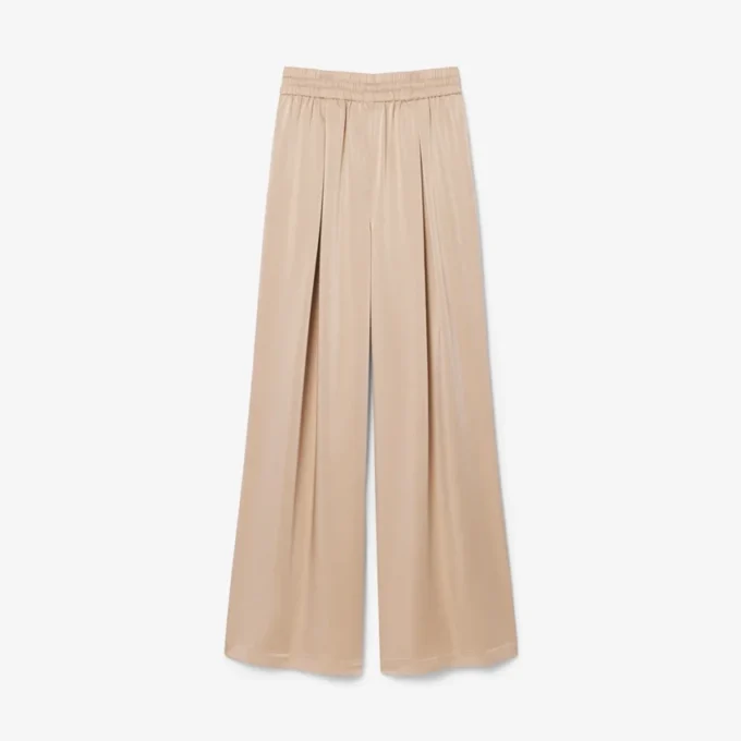 Pantalon oversize en satin élastiqué Pantalon oversize en satin élastiqué