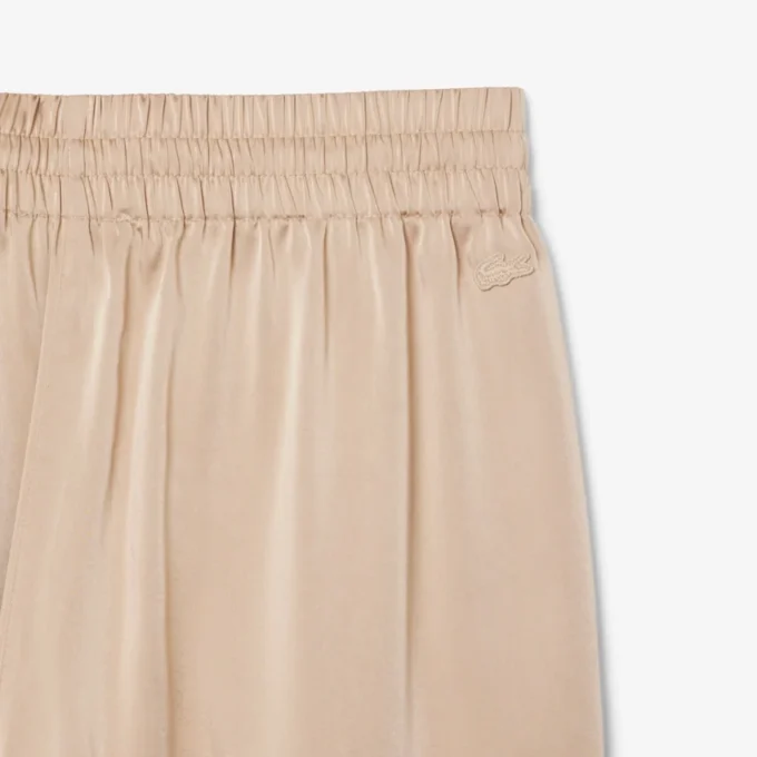 Pantalon oversize en satin élastiqué Pantalon oversize en satin élastiqué