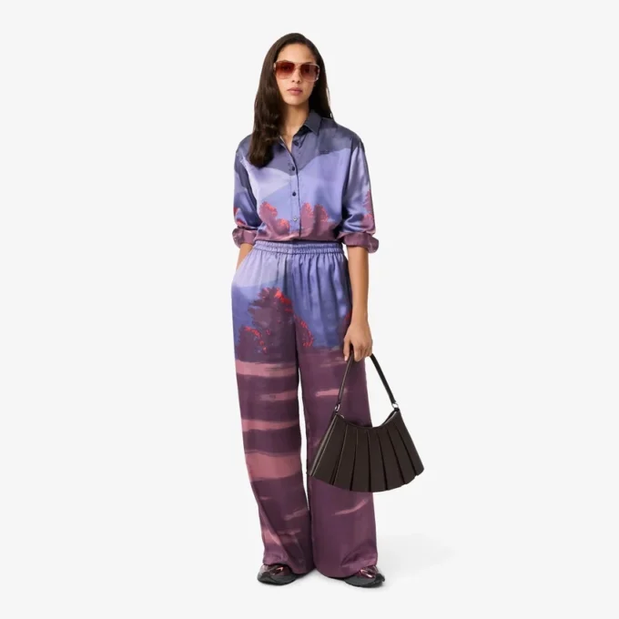 Pantalon oversize imprimé paysage pour femme Pantalon oversize imprimé paysage pour femme