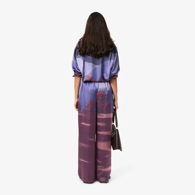 Pantalon oversize imprimé paysage pour femme Pantalon oversize imprimé paysage pour femme