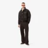 Pantalon à plis en piqué coupe ample pour homme