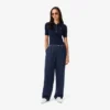 Pantalon plissé oversize en laine mélangée pour femme Pantalon plissé oversize en laine mélangée pour femme