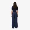 Pantalon plissé oversize en laine mélangée pour femme Pantalon plissé oversize en laine mélangée pour femme