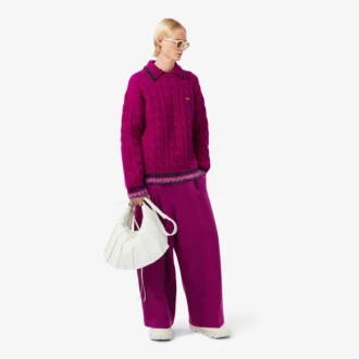 Pantalon sur mesure en laine flammée à coupe large Runway