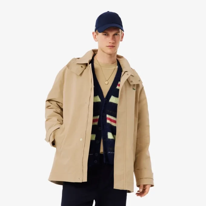 Parka à capuche mi-longue hydrofuge pour homme Parka à capuche mi-longue hydrofuge pour homme