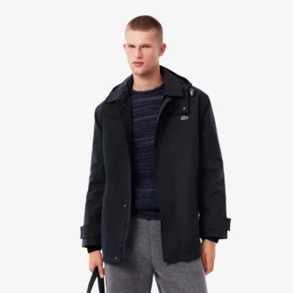Parka à capuche mi-longue hydrofuge pour homme