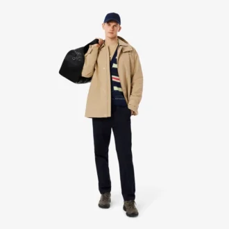 Parka à capuche mi-longue hydrofuge pour homme