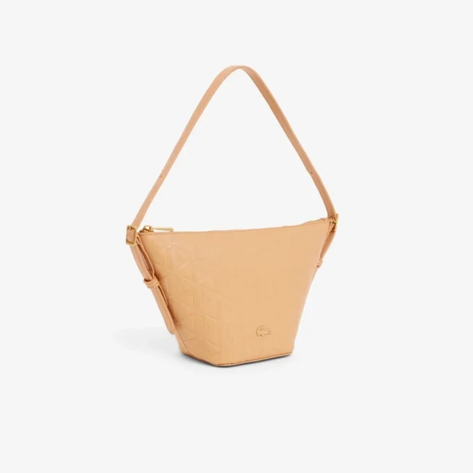Petit sac hobo en cuir gaufré Maheki