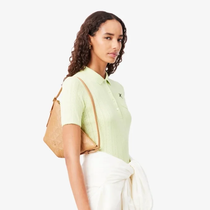 Petit sac hobo en cuir gaufré Maheki