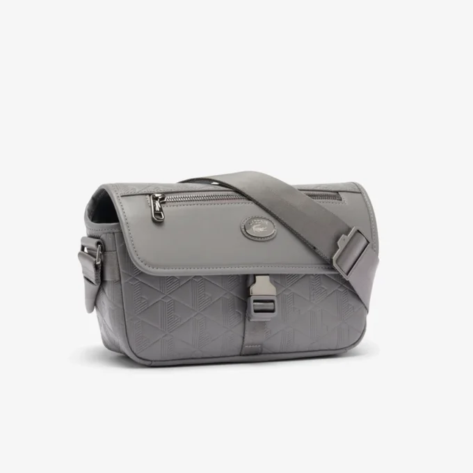 Petite sacoche à rabat en cuir monogrammée Petite sacoche à rabat en cuir monogrammée