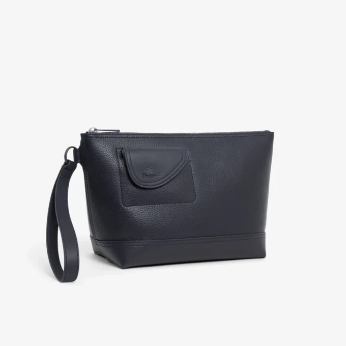 Pochette en cuir grainé Lacoste Club