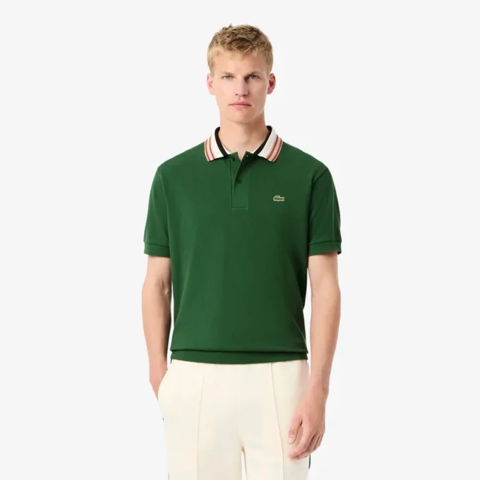 Polo à col rayé coupe classique « Made in France » pour homme Polo à col rayé coupe classique « Made in France » pour homme